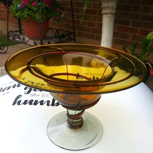 Vintage blown glass center bowl